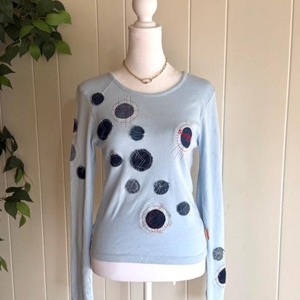 Pepe Jeans Y2k Light Blue Long Sleeve Sweater Size Large